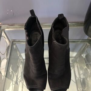 Tory Burch Suede Open Toe Bootie